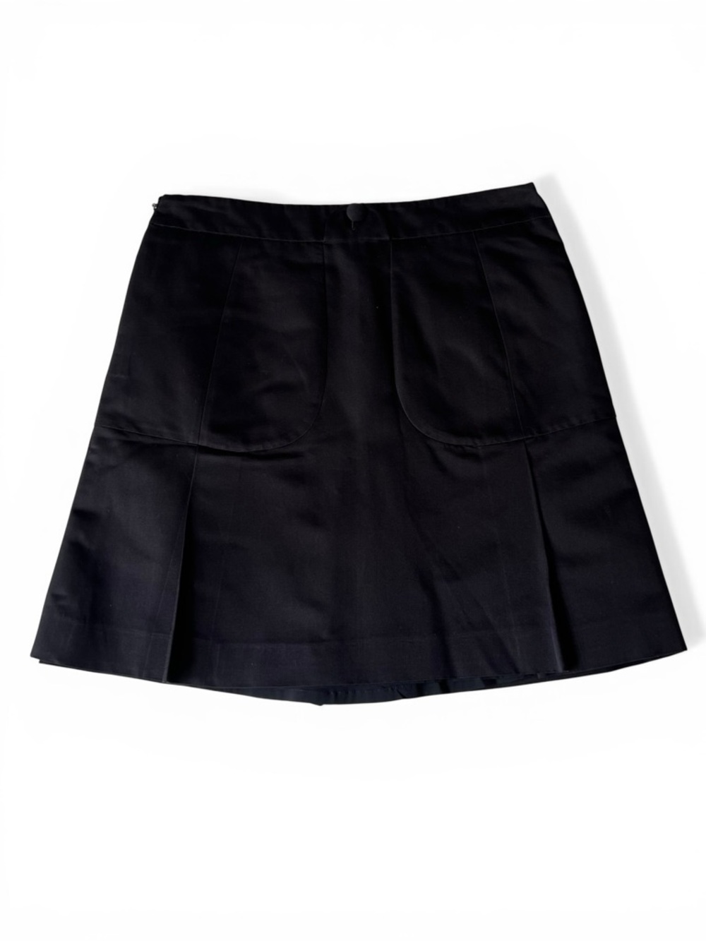 Gucci Women’s Luxury Black A-Line Mini Skirt with Front Pleat - 42 - Picture 2 of 11